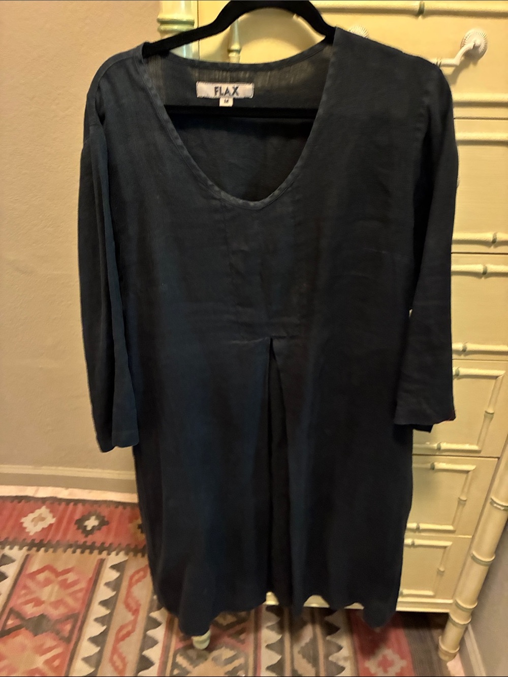 FLAX black linen dress size M